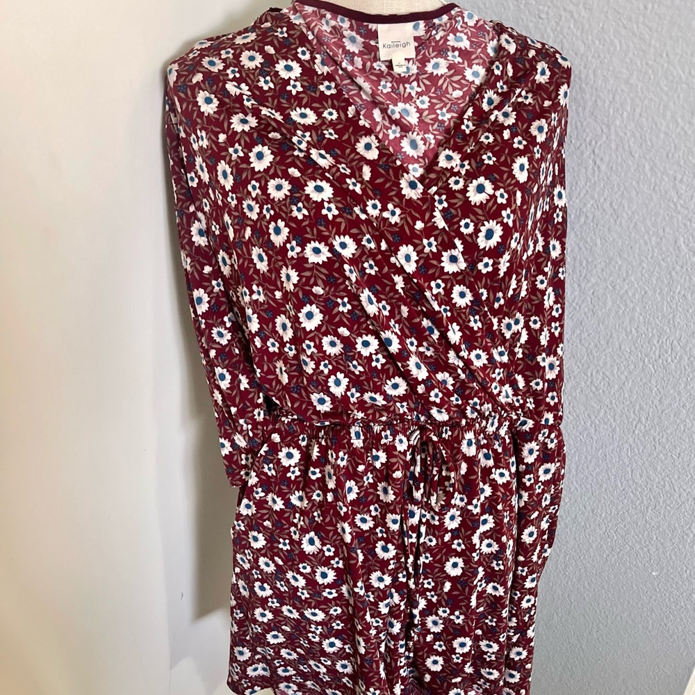 Kaileigh Marroon Floral Jumper Dress